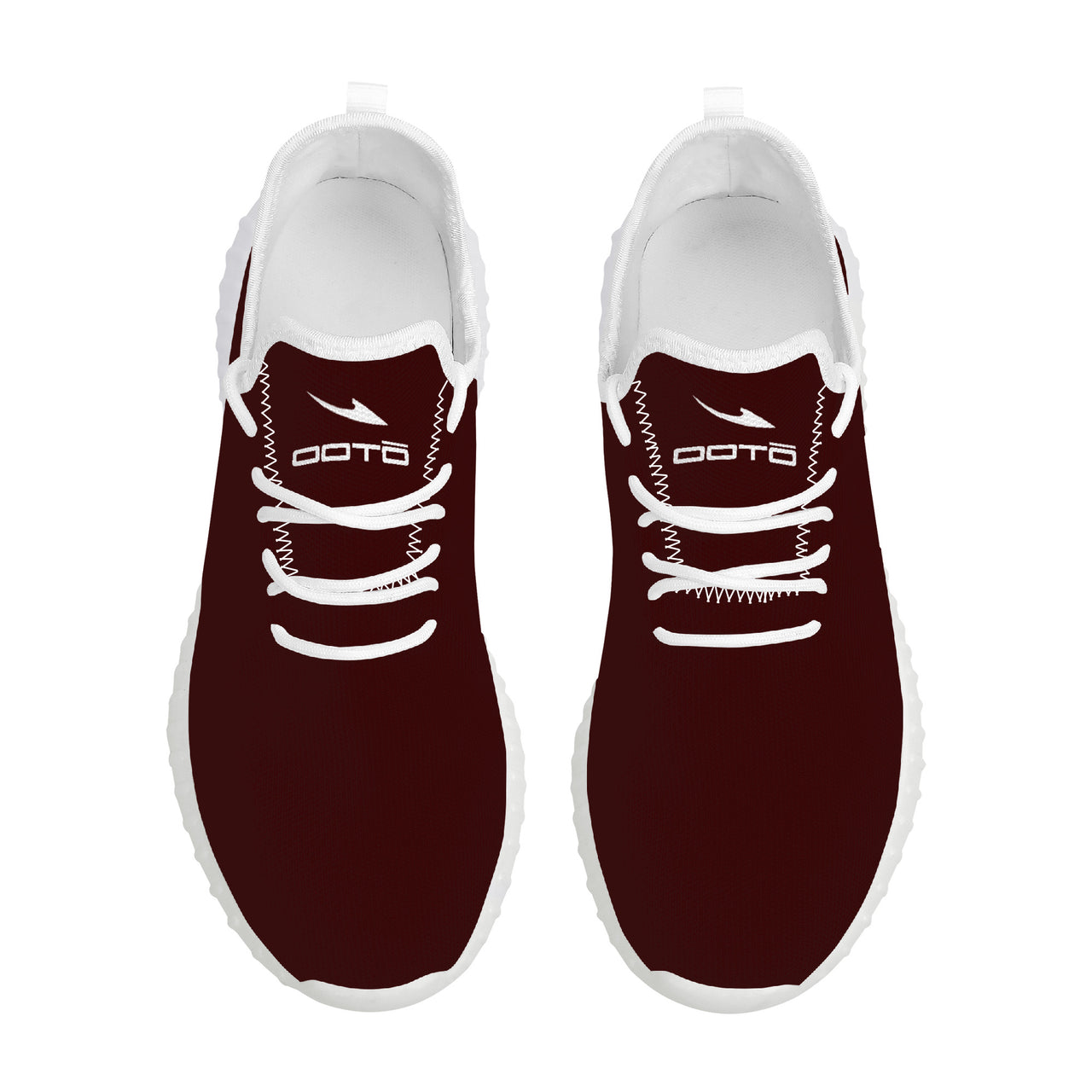 OOTO - Mesh Knit Sneakers -  DEEP RED - White soles - 1 COLOR -