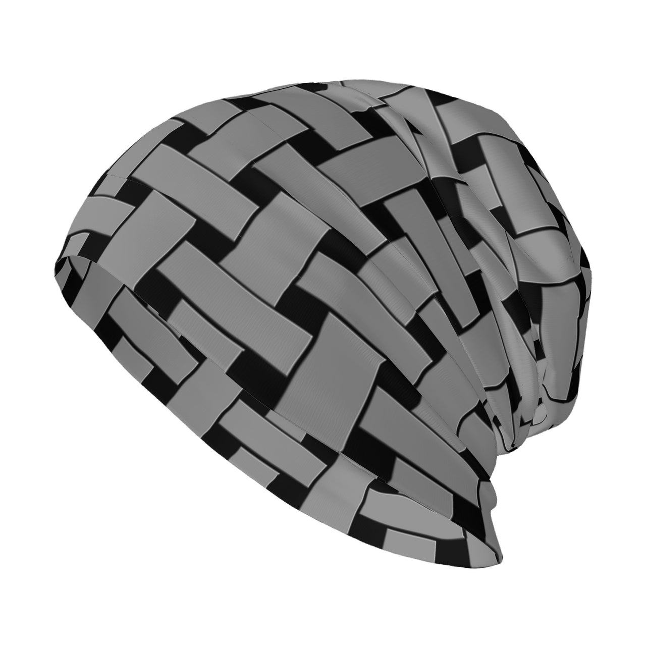 OOTO - GREY WEAVE ON BLACK -HC_T6 Adult Knitted Beanie - 1 COLOR -