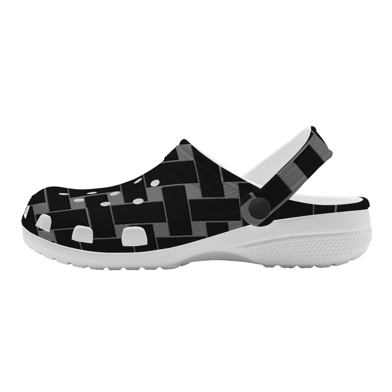 OOTO - BLACK WEAVE - WITH (OPTIONAL) PIVOTING HEEL STRAP - SF_S48_Crocs Clogs