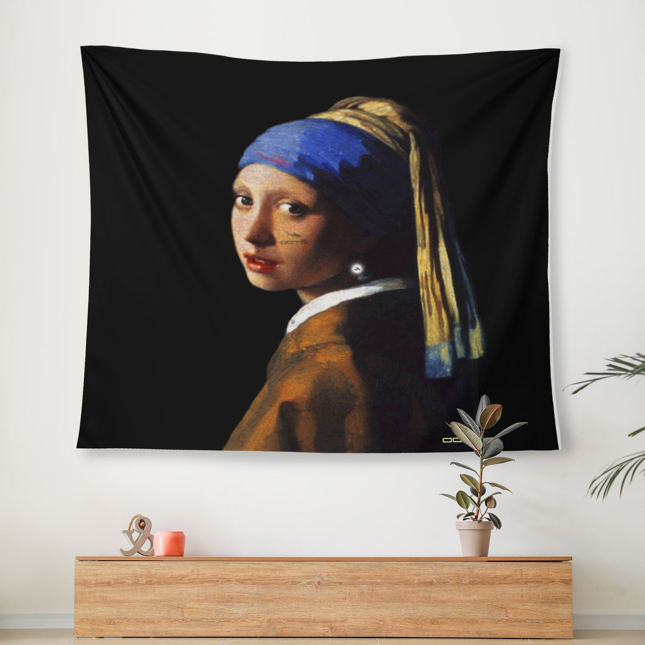 VERMEERS' THE GIRL WITH THE PEARL EAR RING X OOTO - Wall Tapestry - 3 SIZES -