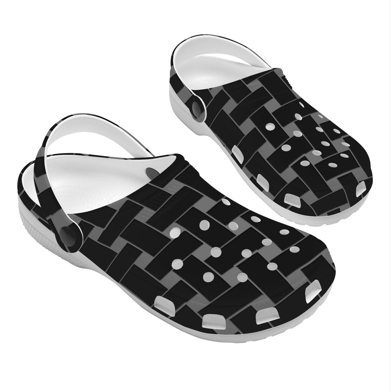 OOTO - BLACK WEAVE - WITH (OPTIONAL) PIVOTING HEEL STRAP - SF_S48_Crocs Clogs