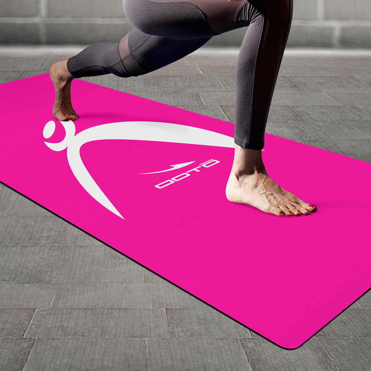 OOTO - Yoga Mat - Big steppin glyphic en white -