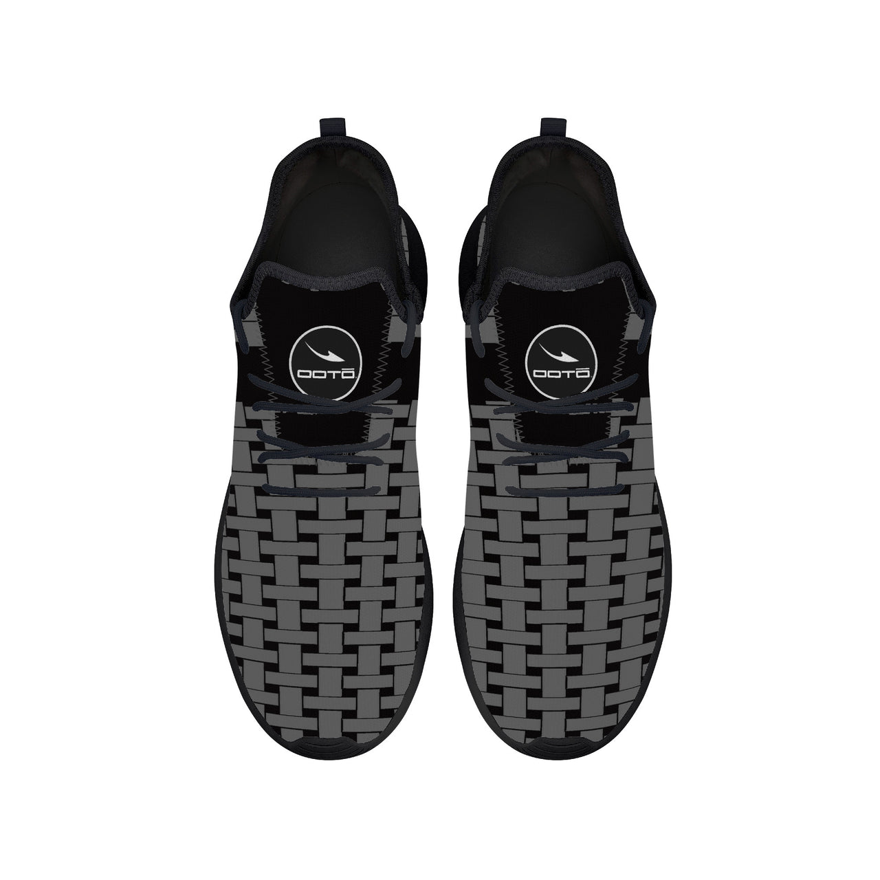 OOTO - Lightweight Mesh Knit Sneaker - GREY WEAVE ON BLACK - Black soles - 1 COLOR -