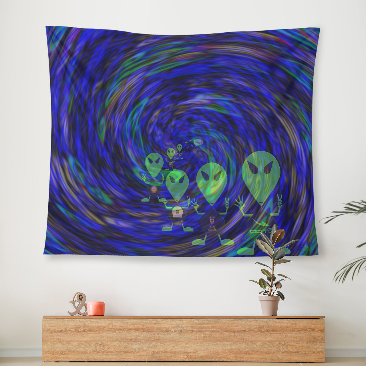 OOTO - AL E. ENN INVASION PLASMATIC STORM - Wall Tapestry - 3 SIZES -