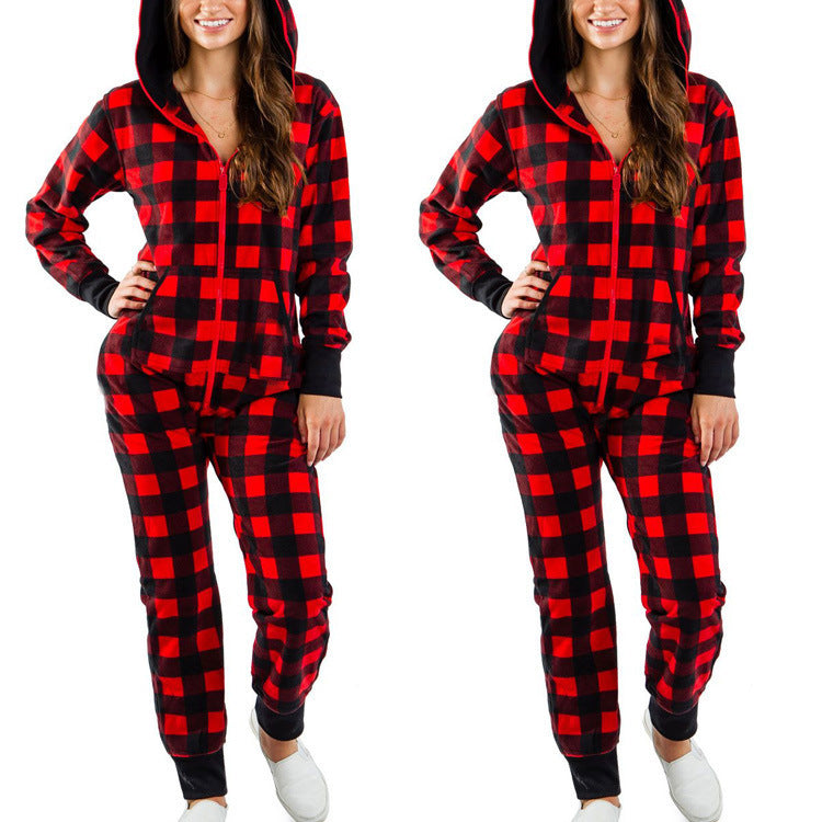 Women's elk print one-piece home wear pajamas - K - 6 PATTERNS - CHECK US OUT! -