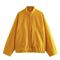 Thumbnail for Loose casual jacket Y2K stand collar concealed button jacket - K - 15 COLORS -