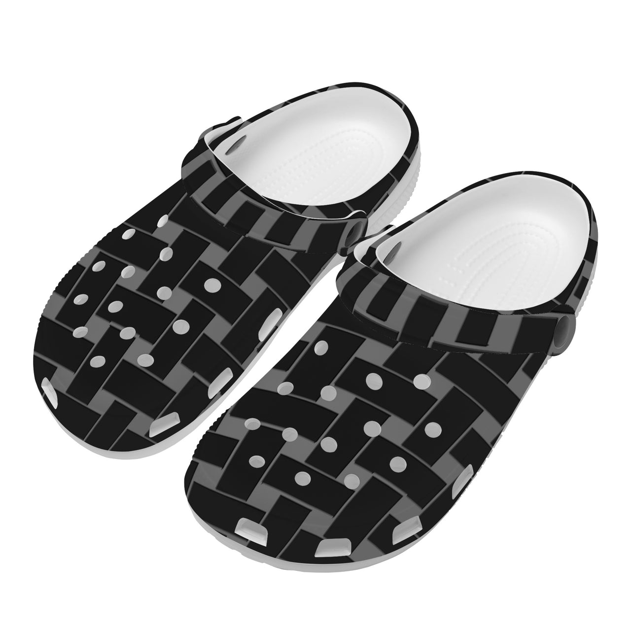 OOTO - BLACK WEAVE - WITH (OPTIONAL) PIVOTING HEEL STRAP - SF_S48_Crocs Clogs