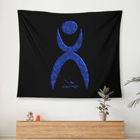 Thumbnail for OOTO - GLYPHIC EN DEEP BLUE - D34 Wall Tapestry - 3 SIZES -