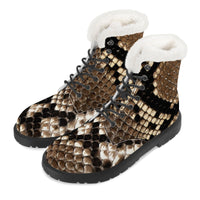 Thumbnail for OOTO - SNAKE SKIN (PRINT) - SF_D86 Faux Fur Synthetic Leather Boots -