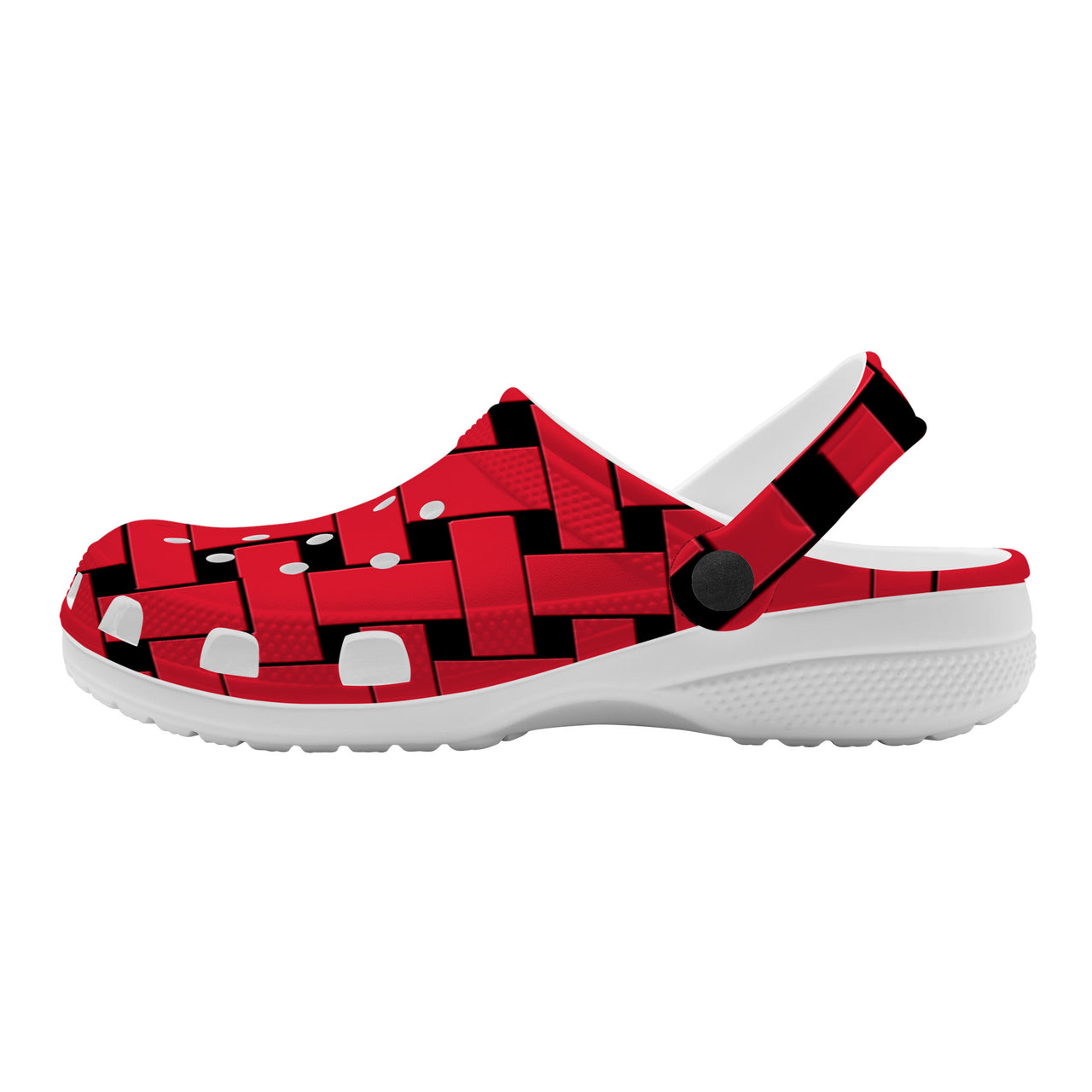 OOTO - RED WEAVE - WITH (OPTIONAL) PIVOTING HEEL STRAP - SF_S48_All Over Printing Crocs Clogs -