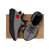 Thumbnail for OOTO - GRAY - RED BADGE - D18 Kids Mesh Knit Sneaker - Black soles - 1 COLOR -