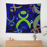 Thumbnail for OOTO - GLYPHIC EN DIMENSIONAL GRASP - D34 Wall Tapestry - 3 SIZES -