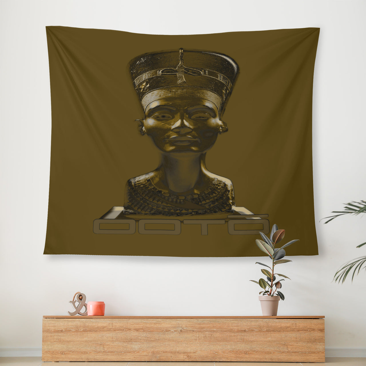 OOTO - GOLDEN QUEEN - NEFERTITI X ANCIENT ARTIST UNKNOWN X OOTO - Wall Tapestry - 3 SIZES -