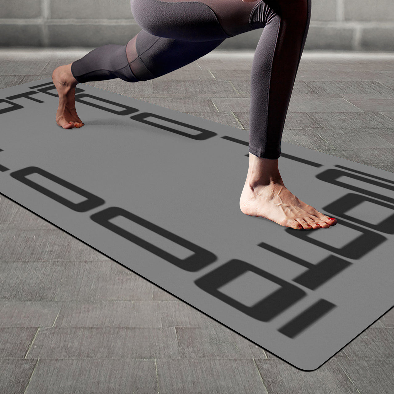 OOTO - Yoga Mat - Black frame on gray