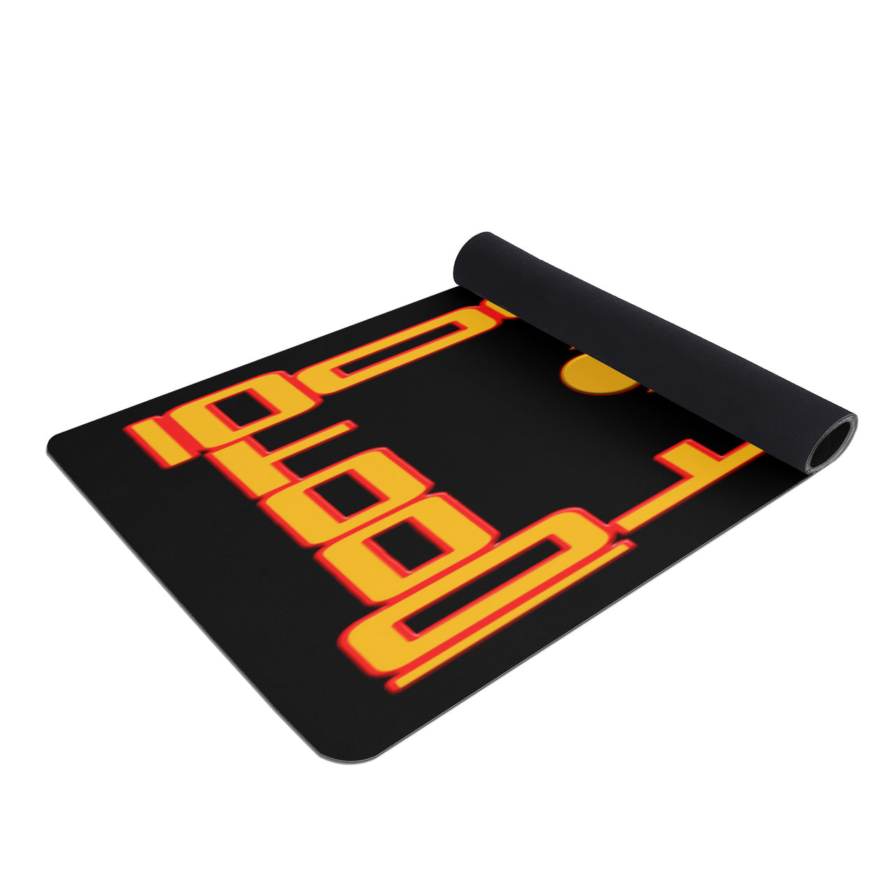 OOTO - Yoga Mat - Framed Glyphic en day fade &  red glow -