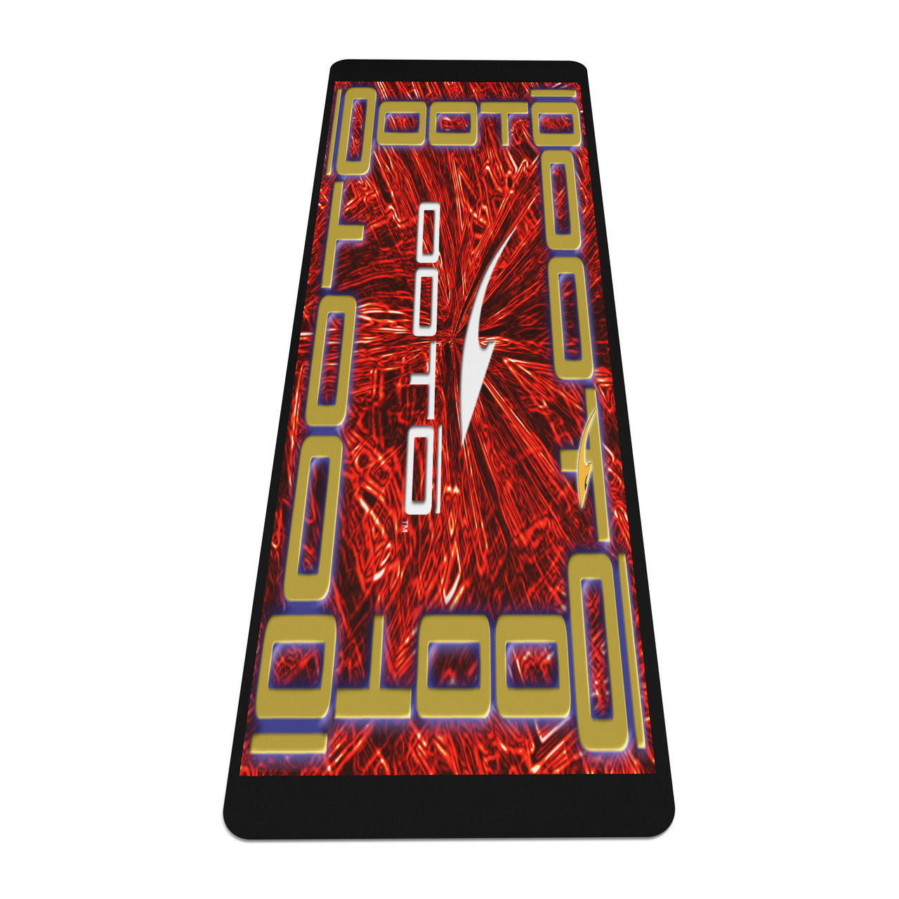 OOTO - Yoga Mat - Gold framed dash en white over red fall