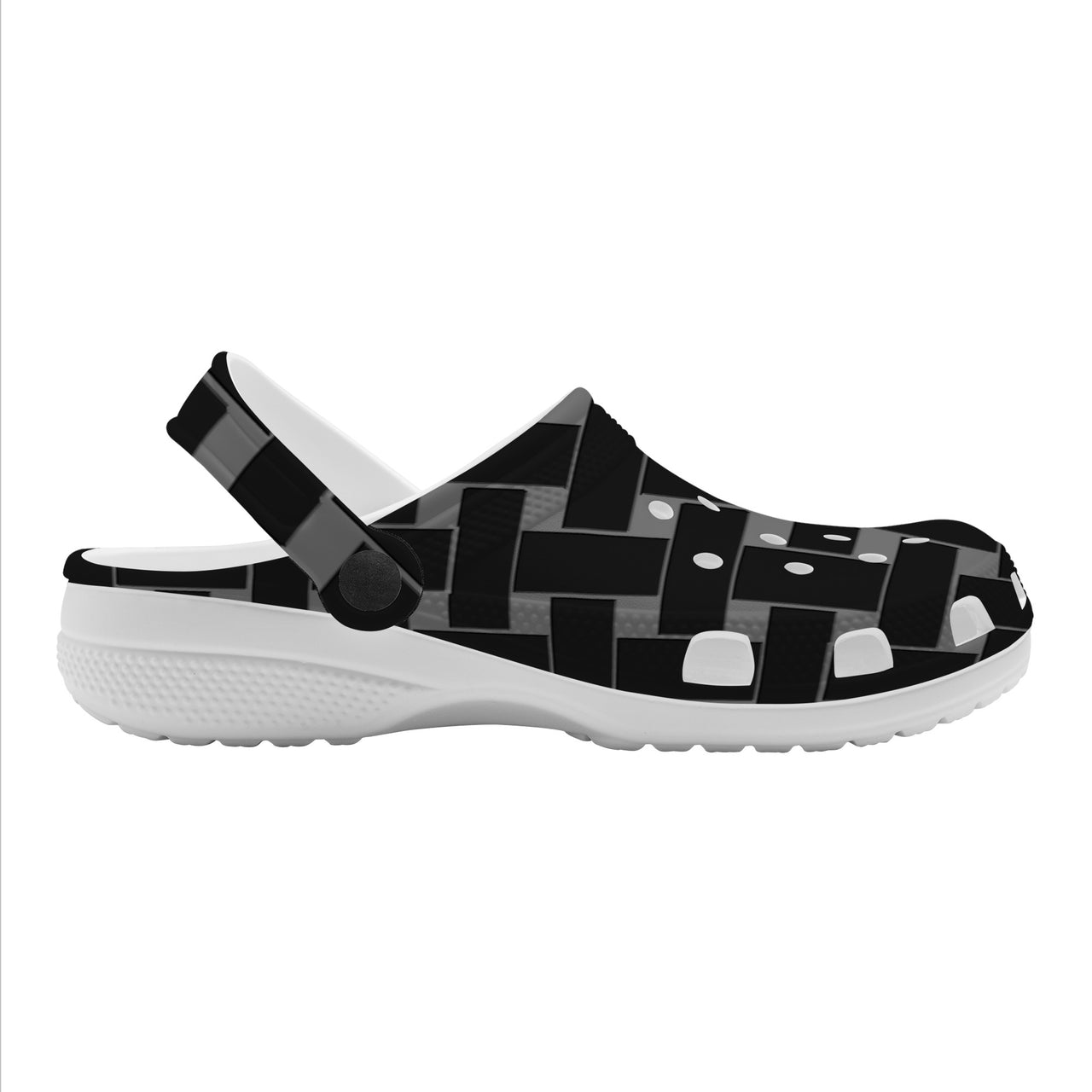 OOTO - BLACK WEAVE - WITH (OPTIONAL) PIVOTING HEEL STRAP - SF_S48_Crocs Clogs