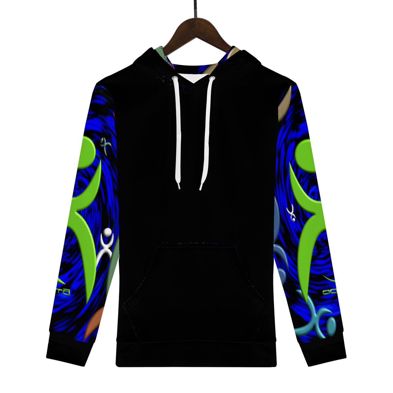 OOTO - GLYPHIC EN DIMENSIONAL GRASP / SLEEVES & HOOD LINING - D55 Men's All Over Print Hoodie - 1 COLOR -