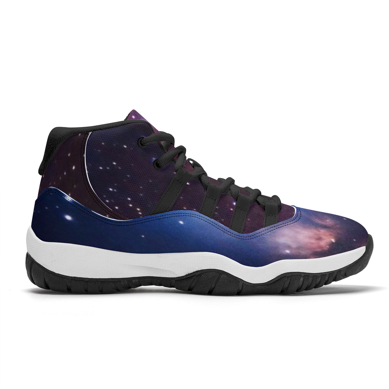 OOTO - SPACE SCENE - High Top Air Retro Sneakers - Black soles - 1 COLOR -