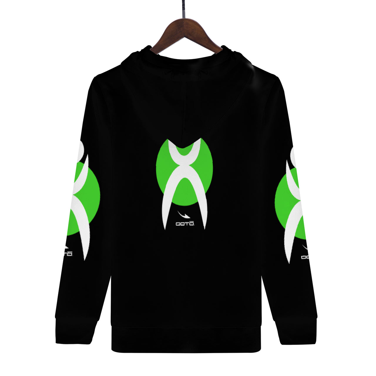 OOTO - GLYPHIC EN BLACK OVER LIME - Men's Hoodie - 1 COLOR -