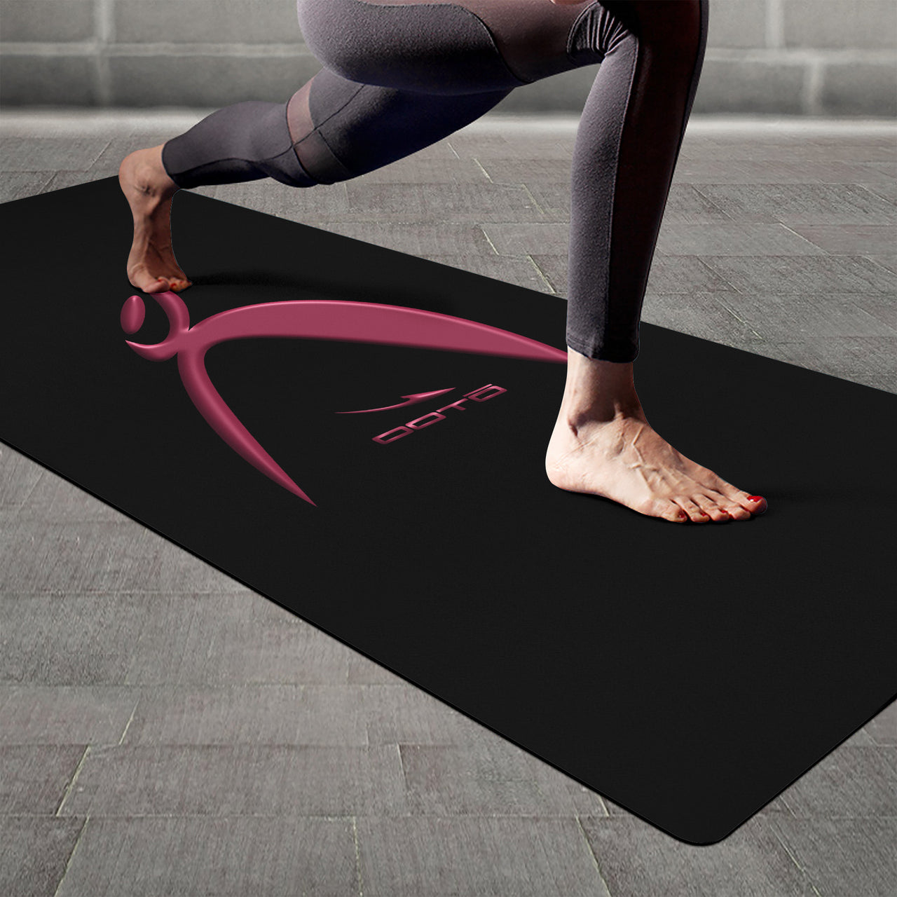 OOTO - Yoga Mat - Big steppin glyphic en maroon metallic 3D print -