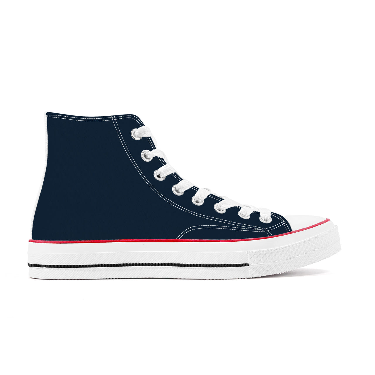 OOTO - High Top Canvas Shoes - BLUE LEAP - White soles - 1 COLOR -