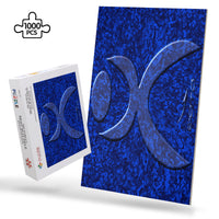 Thumbnail for OOTO - GLYPHIC EN GLASS DOUBLE DEEP BLUE - PUZZLE_H2 Chipboard Jigsaw Puzzle (1000-Piece) -