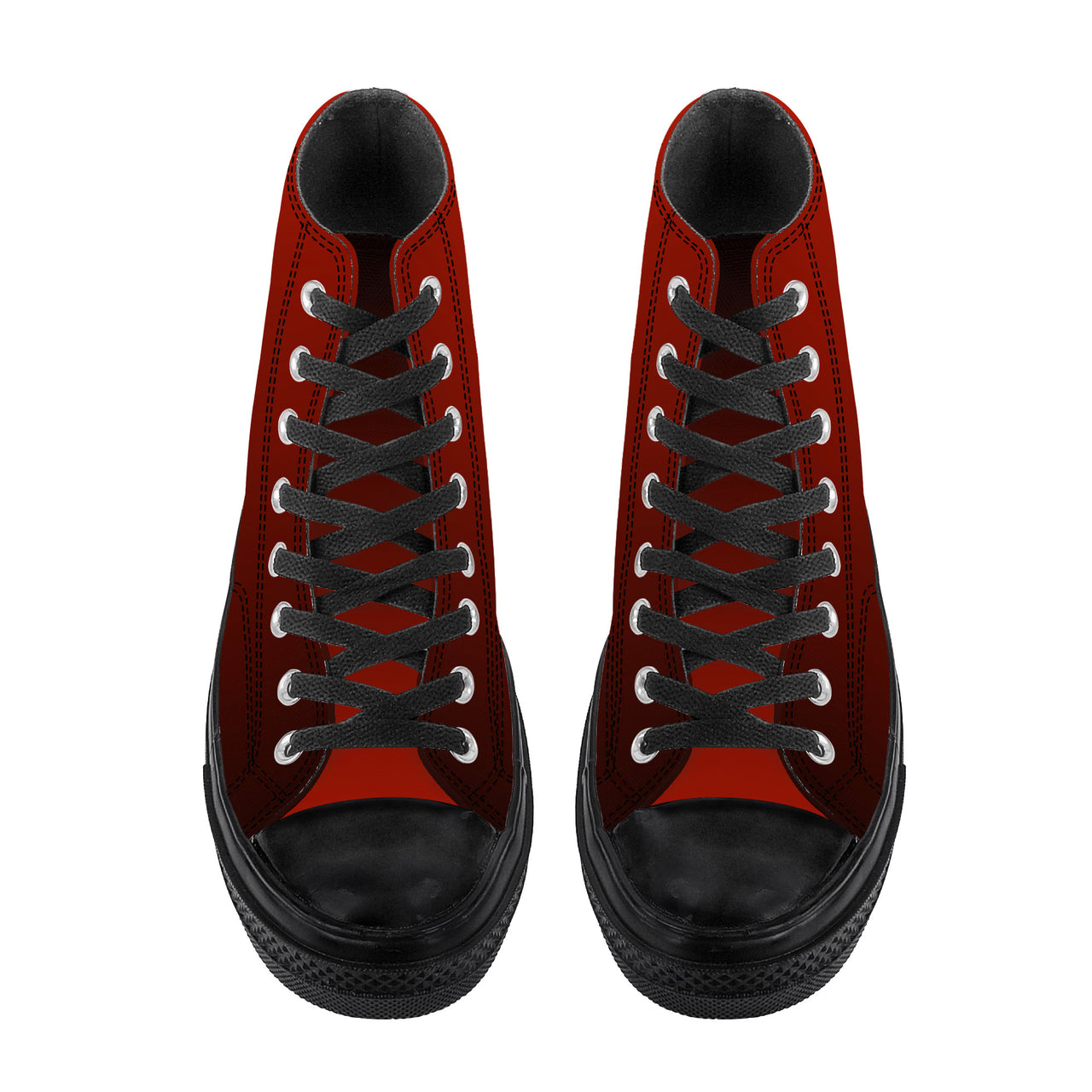 OOTO - RED TO BLACK - SF_D71 High Top Canvas Shoes - Black soles - 1 COLOR -