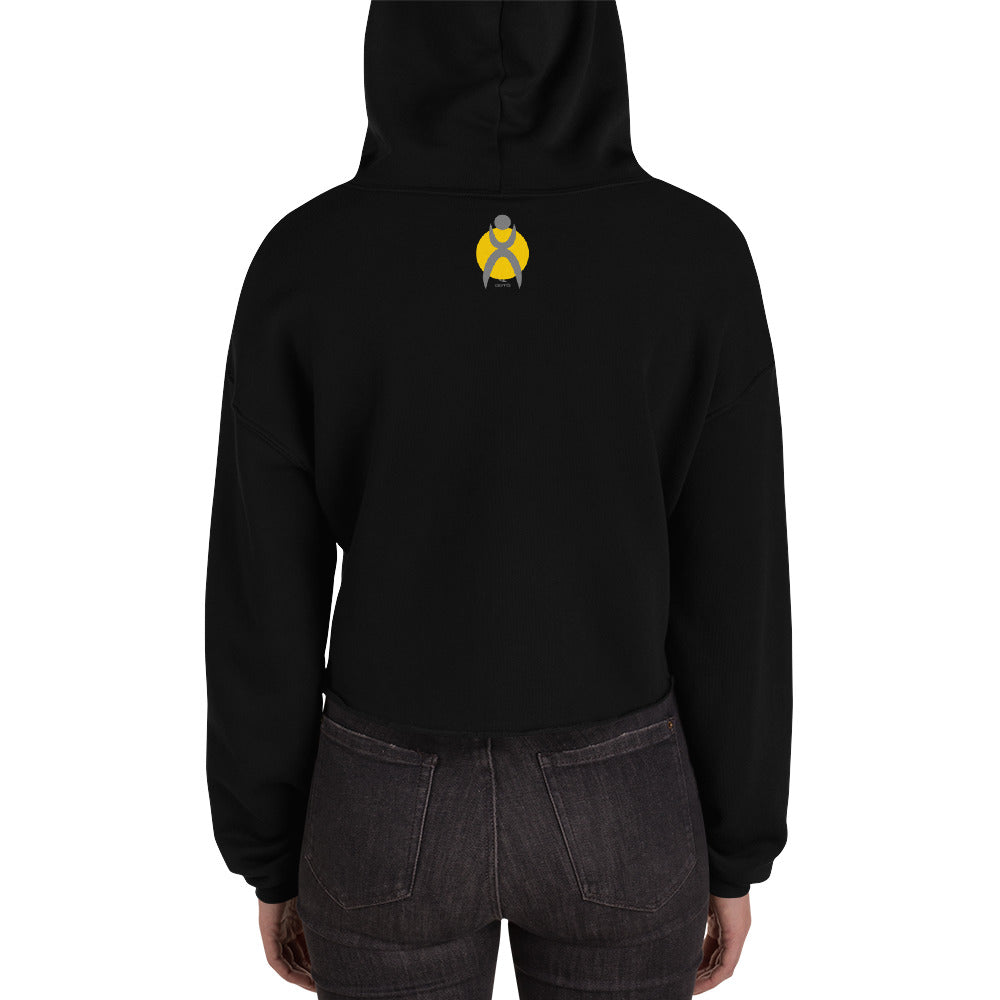 OOTO - GLYPHIC EN GRAY OVER MAIZE - Crop Hoodie - 4 COLORS -