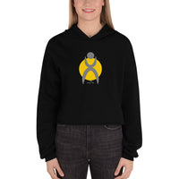 Thumbnail for OOTO - GLYPHIC EN GRAY OVER MAIZE - Crop Hoodie - 4 COLORS -