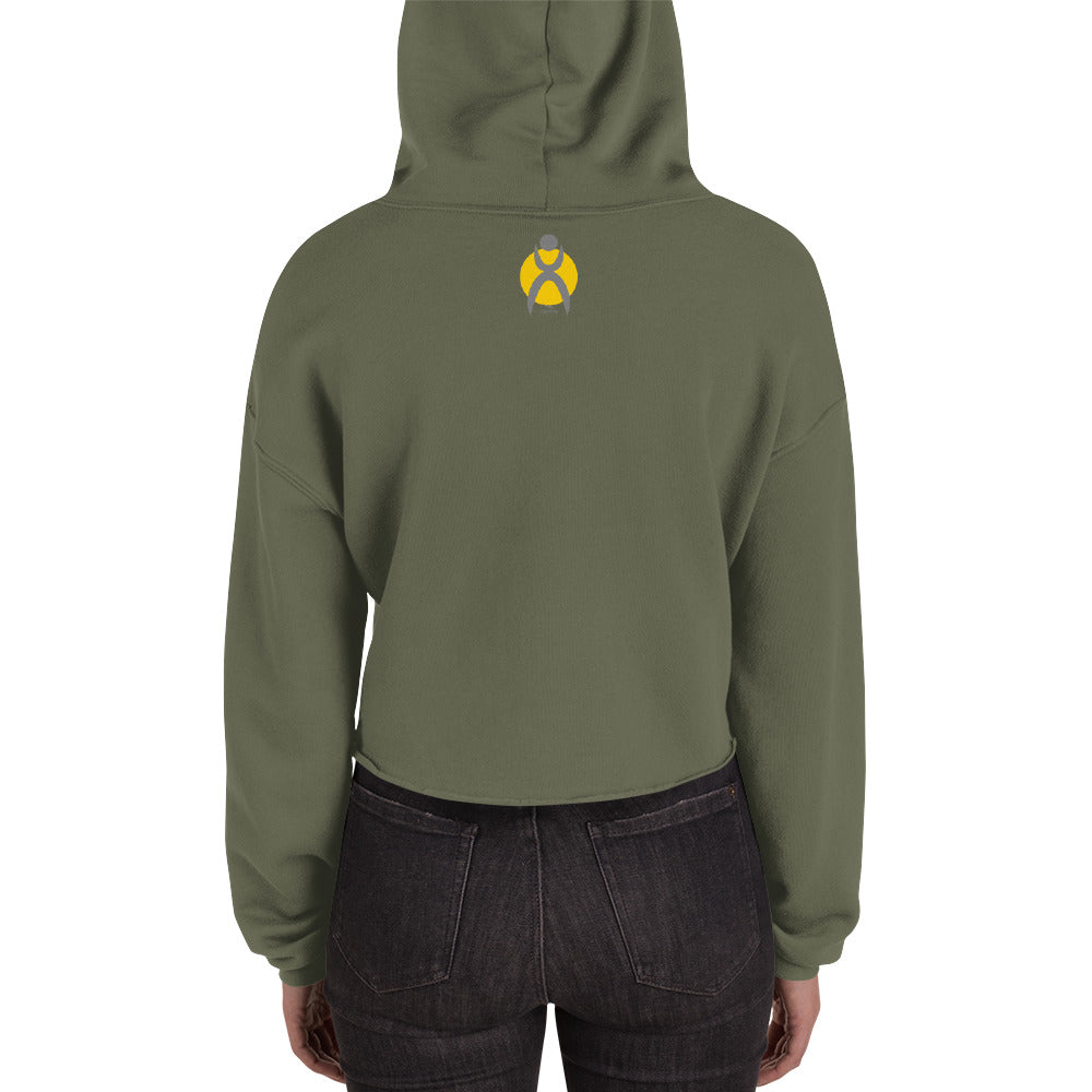 OOTO - GLYPHIC EN GRAY OVER MAIZE - Crop Hoodie - 4 COLORS -