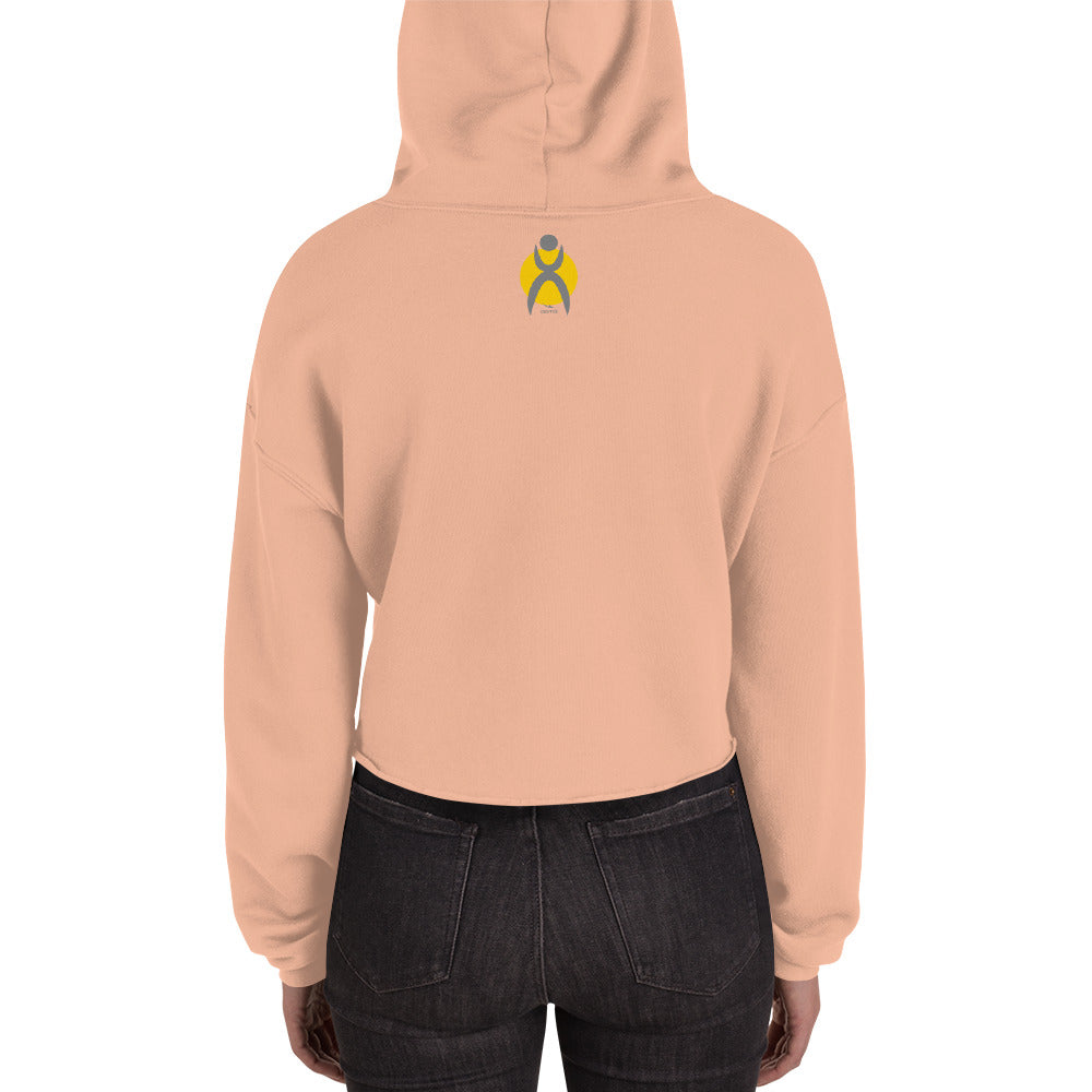 OOTO - GLYPHIC EN GRAY OVER MAIZE - Crop Hoodie - 4 COLORS -