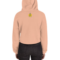 Thumbnail for OOTO - GLYPHIC EN GRAY OVER MAIZE - Crop Hoodie - 4 COLORS -