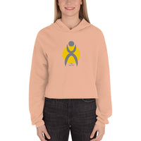 Thumbnail for OOTO - GLYPHIC EN GRAY OVER MAIZE - Crop Hoodie - 4 COLORS -