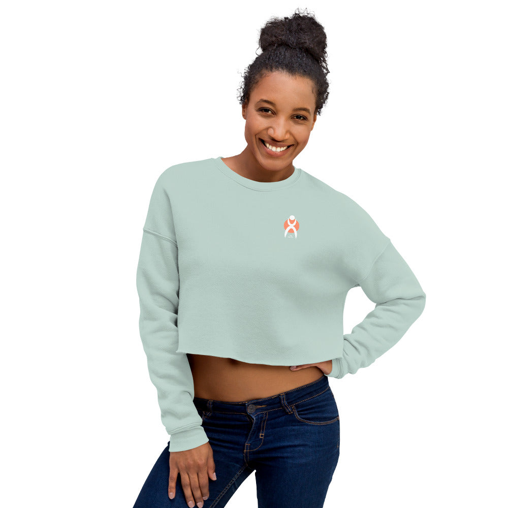 OOTO - GLYPHIC EN WHITE OVER PEACH - Crop Sweatshirt - 5 COLORS -