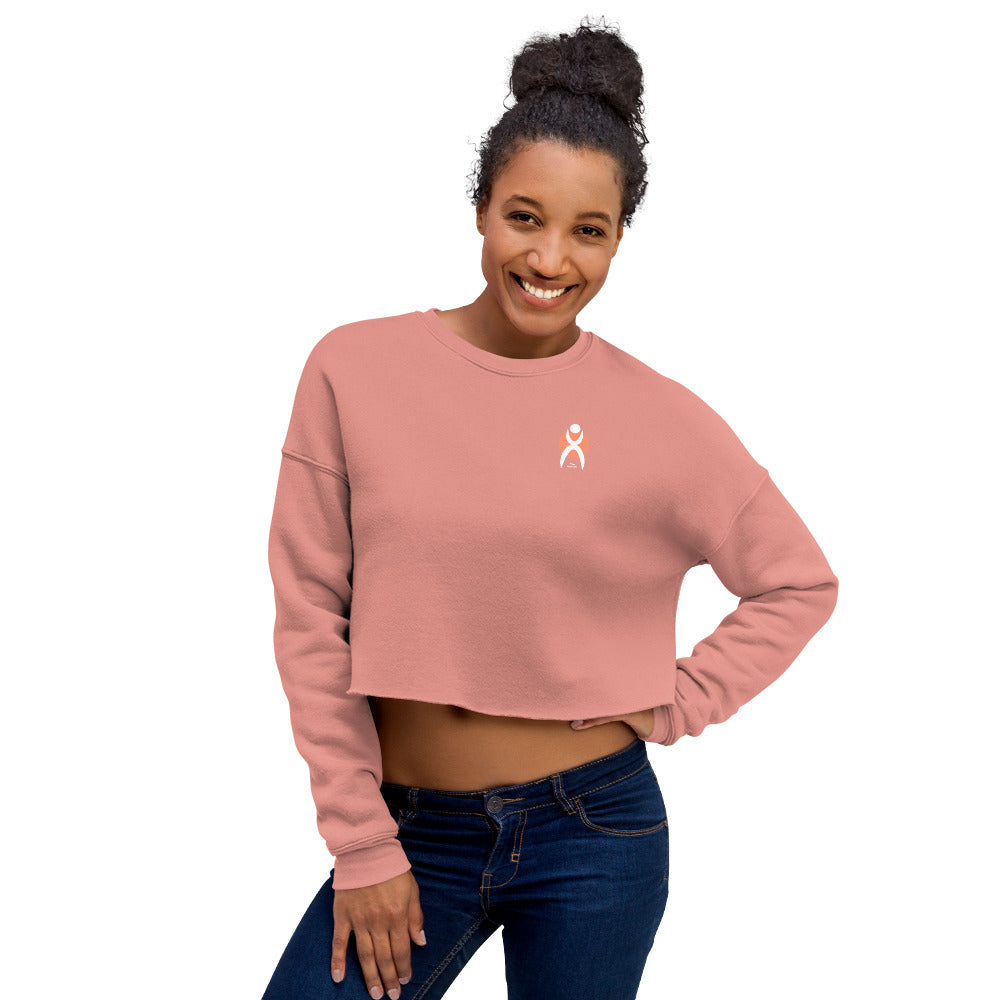 OOTO - GLYPHIC EN WHITE OVER PEACH - Crop Sweatshirt - 5 COLORS -