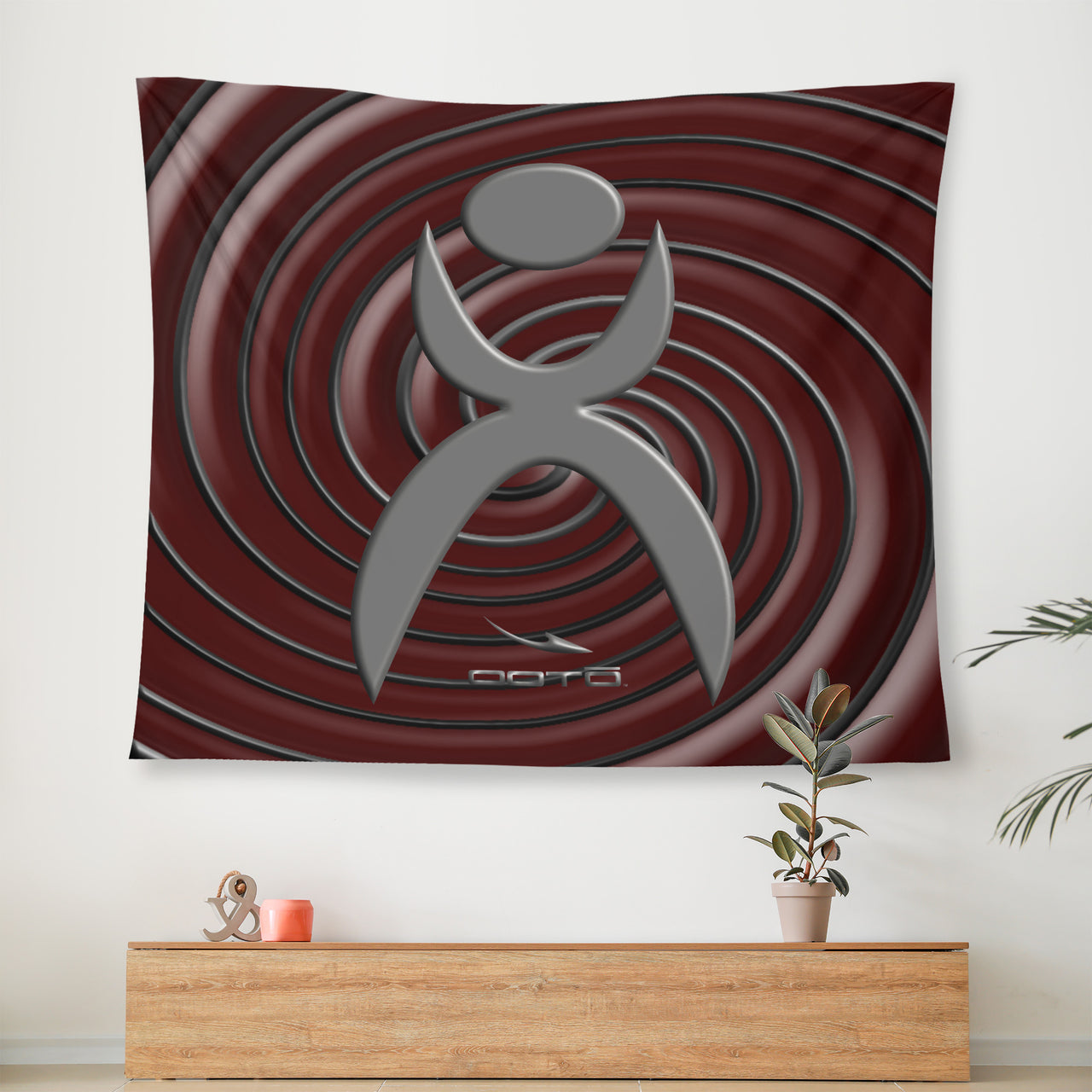 OOTO - SPIRALING GLYPHIC 2 - Wall Tapestry - 3 SIZES -