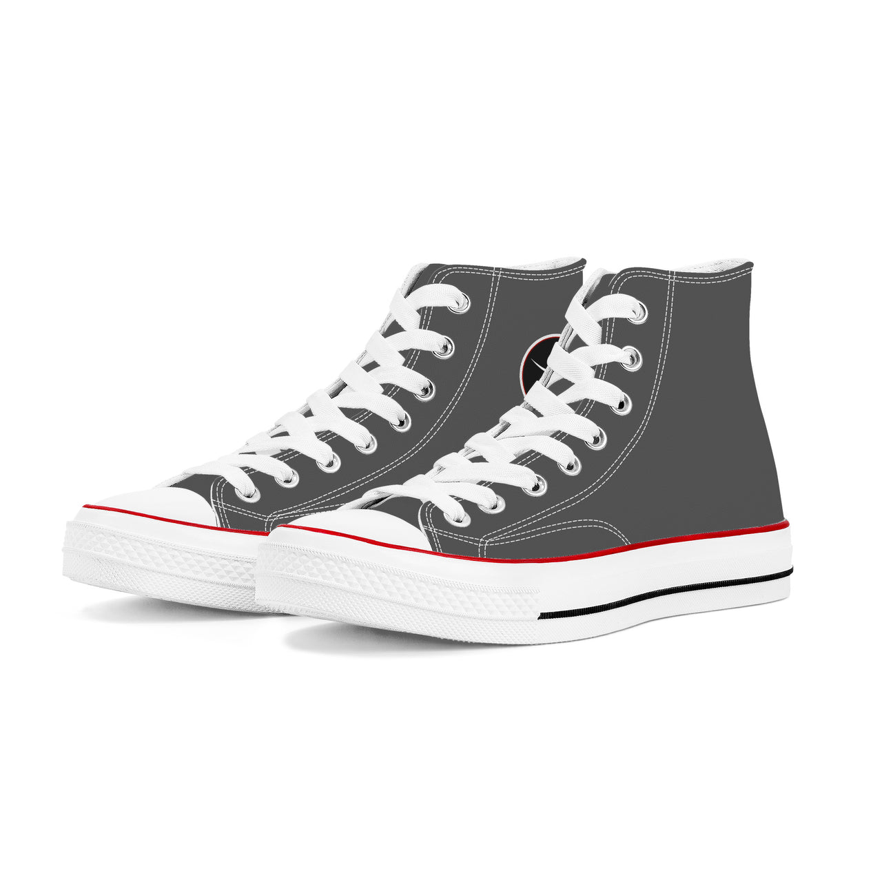 OOTO - GRAY ESCAPE - High Top Canvas Shoes - White soles - 1 COLOR -