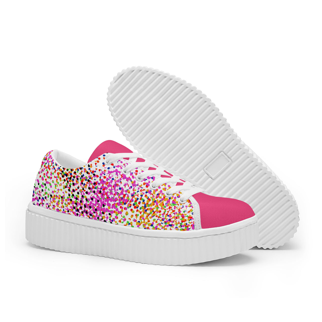 OOTO - CONFETTI IN PINK - Women's Low Top Platform Sneaker - 1 COLOR