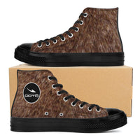 Thumbnail for OOTO - YETI? (fur print) - High Top Canvas Shoes - Black soles - 1 COLOR -