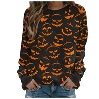 Thumbnail for Women's Halloween printed long-sleeved loose sweatshirt  - K - 10 PATTERNS - CHECK US OUT! -