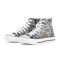 Thumbnail for OOTO - BLOSSOMS - D70 High Top Canvas Shoes - White soles - 1 COLOR -