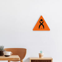 Thumbnail for OOTO - GLYPHIC WARNING SIGN - HC_C75 Triangular Steel Cut Out Shape Metal Art Decor -