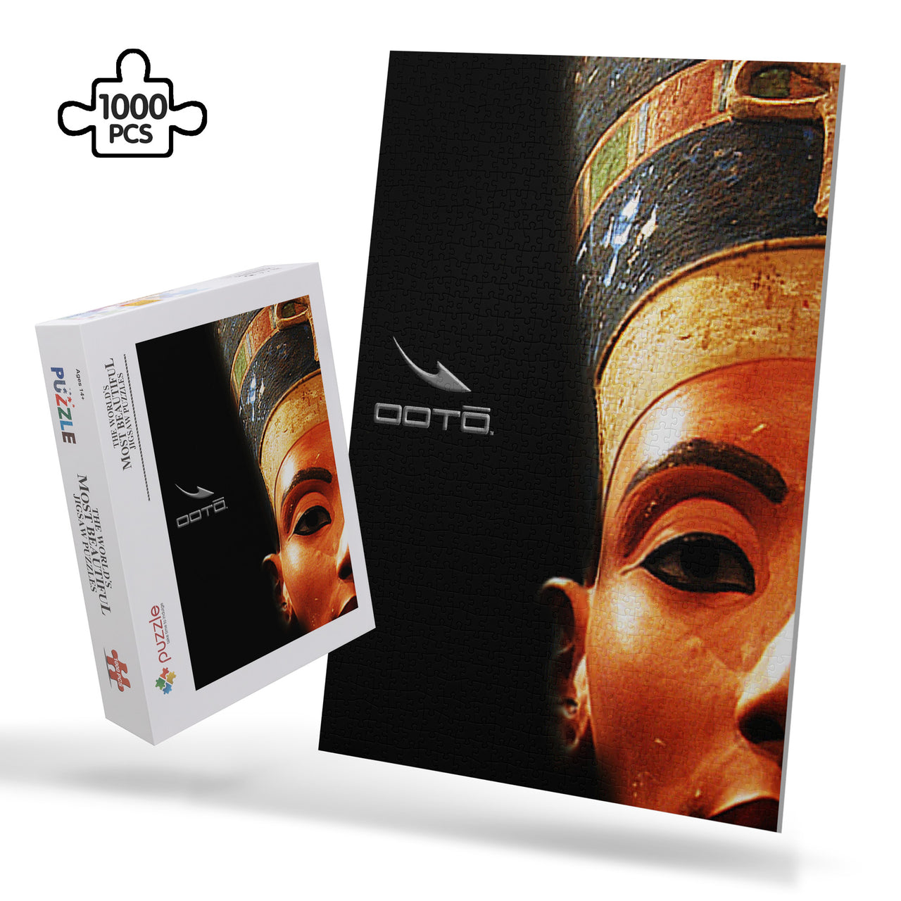 OOTO - NEFERTITI X ANCIENT ARTIST UNKNOWN / PARTIAL X OOTO - PUZZLE_V1 Cardboard Jigsaw Puzzle (1000-Piece) -