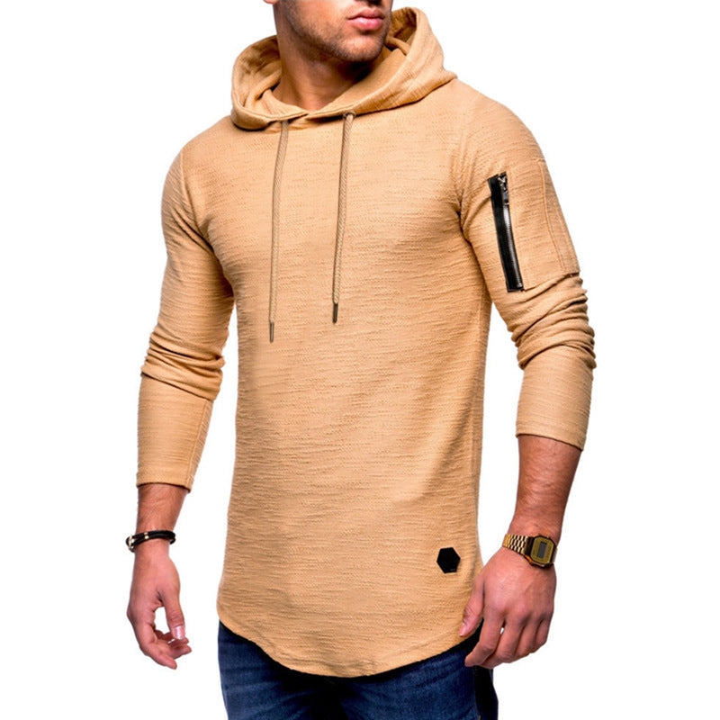 Men's Army Arm Zip Pocket Pullover Hoodie - K - 5 COLORS -