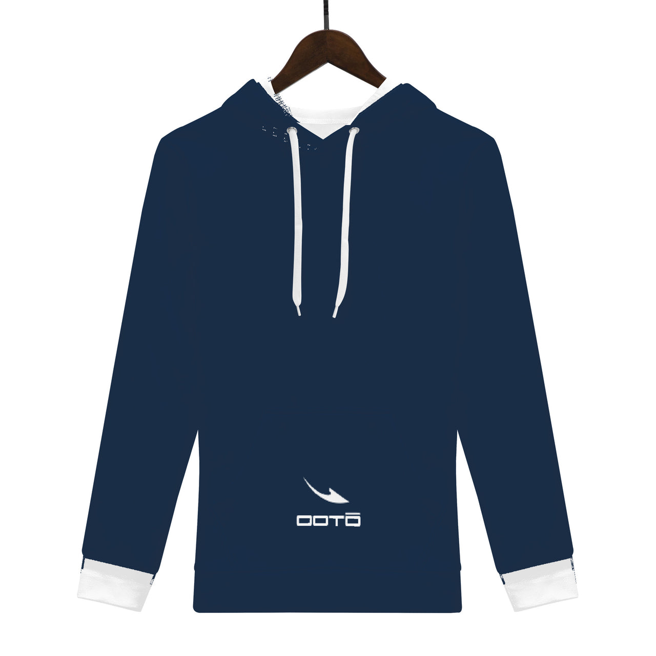 OOTO - DASH EN WHITE OVER DARK BLUE - D55 Men's All Over Print Hoodie - 1 COLOR -