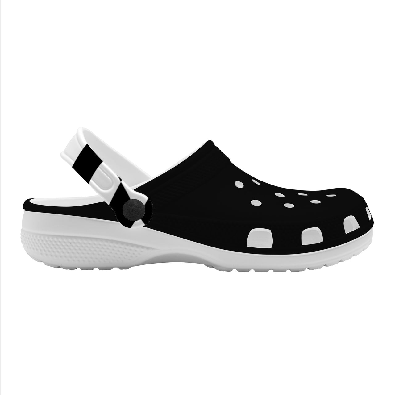 OOTO - BLACK W/BW STRAP - SF_S48_WITH (OPTIONAL) PIVOTING HEEL STRAP - Crocs Clogs