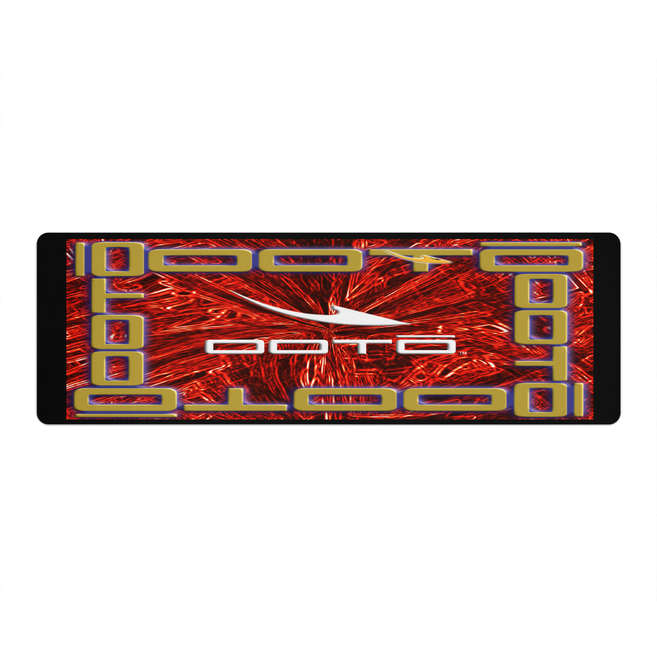 OOTO - Yoga Mat - Gold framed dash en white over red fall