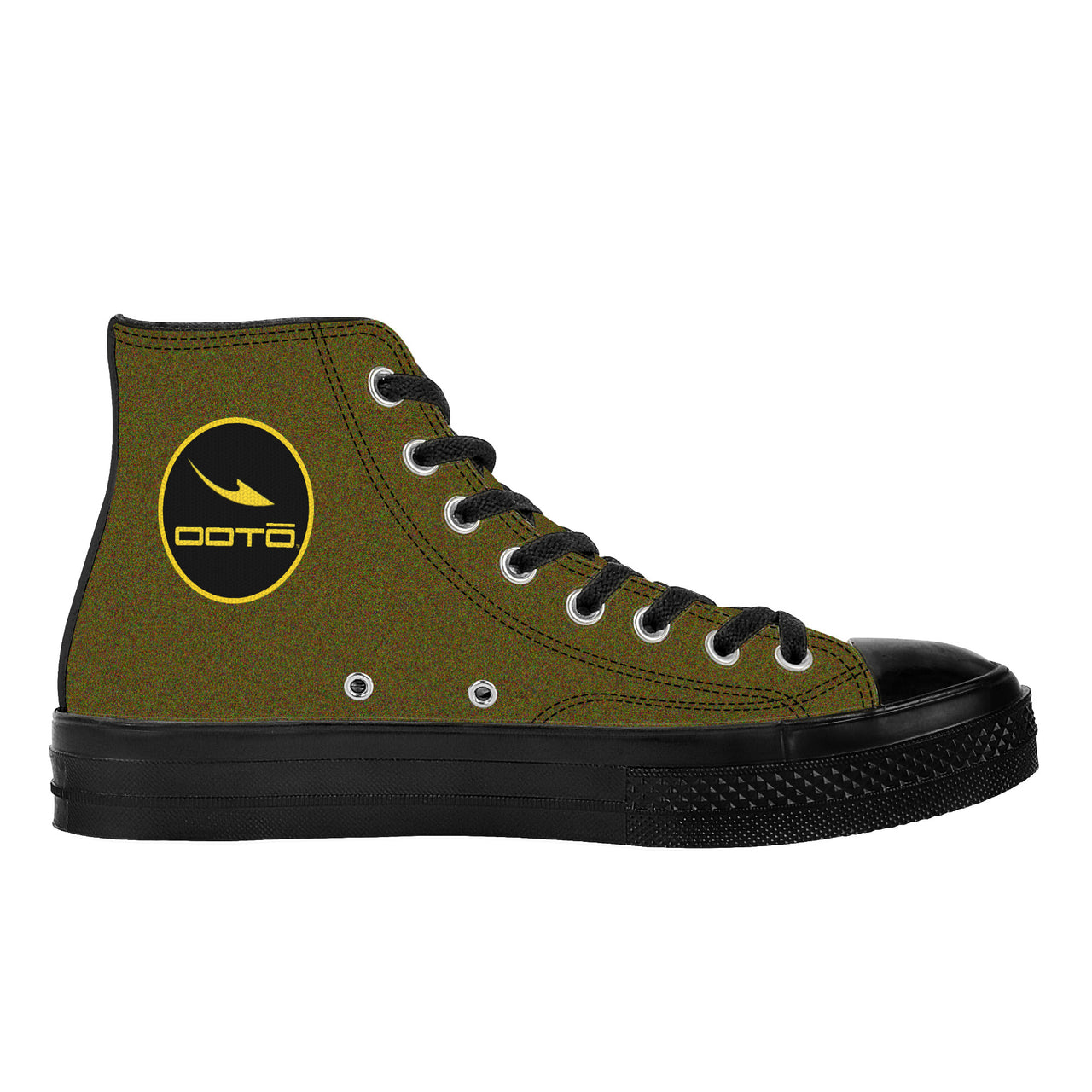 OOTO - SF_D71 High Top Canvas Shoes - NOISEY OLIVE - Black soles - 1 COLOR -