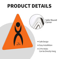 Thumbnail for OOTO - GLYPHIC WARNING SIGN - HC_C75 Triangular Steel Cut Out Shape Metal Art Decor -